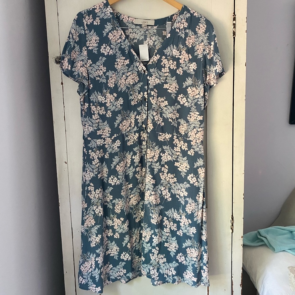 NWT Loft Floral Short Sleeve Summer Dress